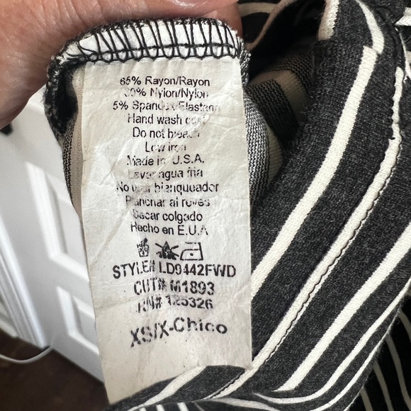 2/$30 WINDSOR XS Striped Black and White Sleeveless Bodycon Dress - Picture 6 of 6